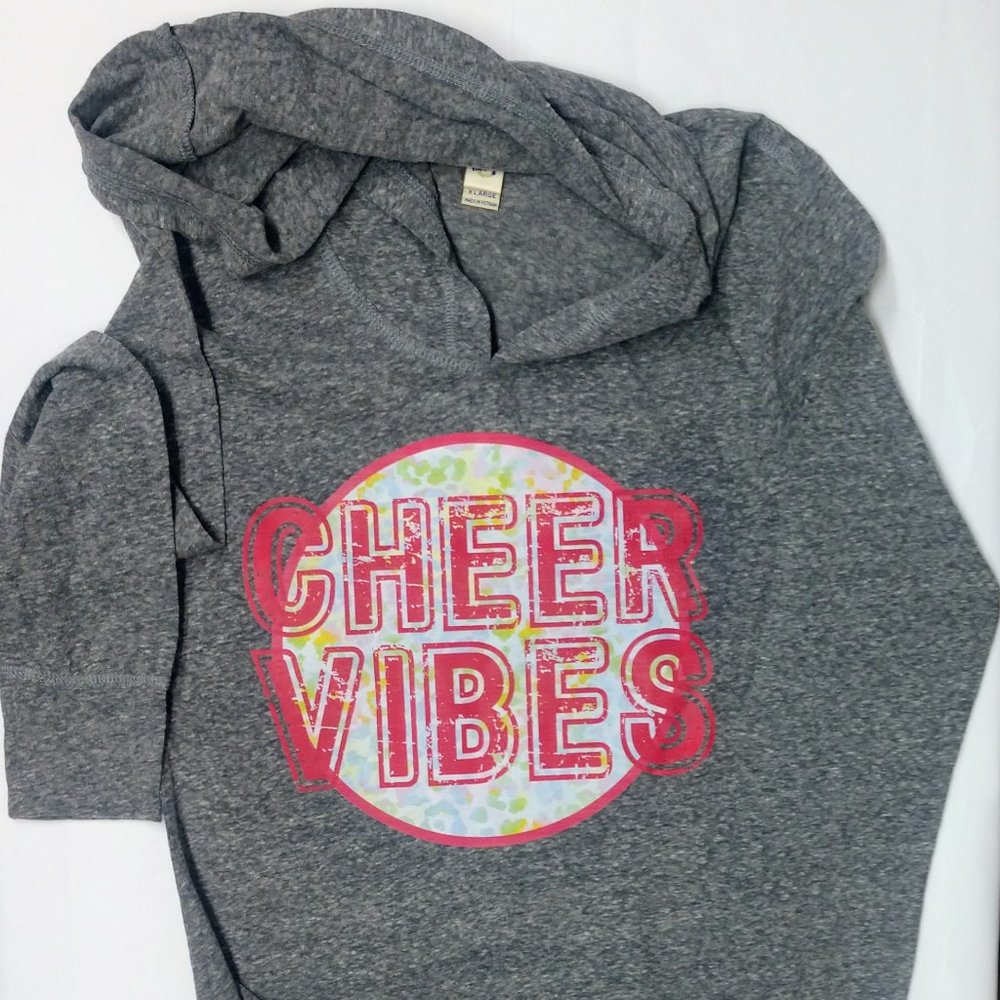 Cheer Vibes Long Sleeve Hooded Tee Shirt